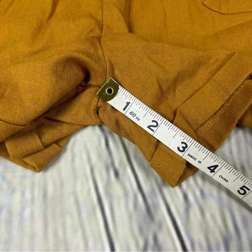 NWT Old Navy yellow linen short sleeve shorts romper